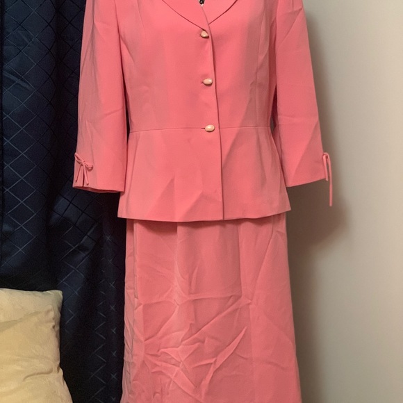 NWT KASPER ASL Petite 2PC Pink Polyester Skirt Suit Size 14P MSRP $275 - Picture 4 of 12